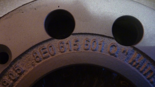 Imagen 3 de 7 de Disco De Freno Trasero Audi A4 8e0 615 601q