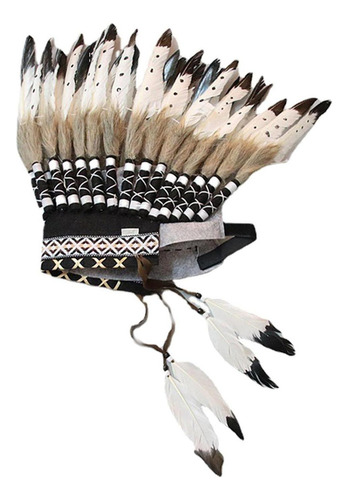 Sombrero De Jefe Indio, De Plumas, Para Hombres Y Mujeres,