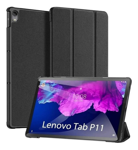 Imagen 5 de 5 de Funda Bookcover + Mica Vidrio Lenovo Tab P11 Tb-j606f/j606x