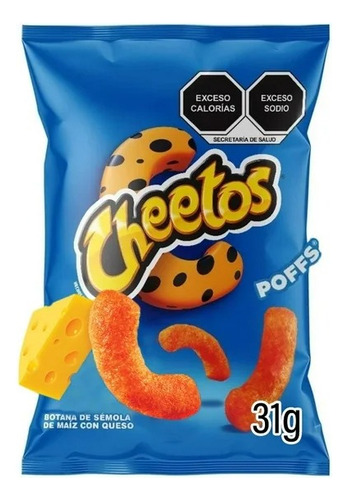 3 Pza Botana Sabritas Cheetos Poffs Queso 31 G