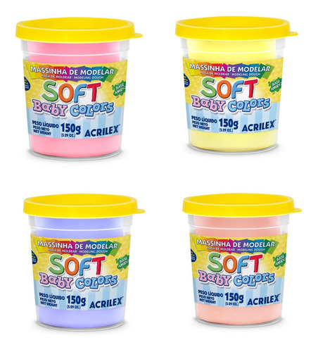 Kit Para Jugar Con Masas Pasteles Acrilex X 4unidades