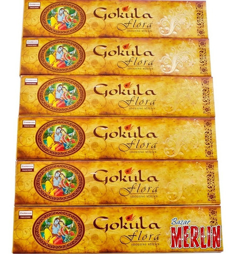 Incienso Hindu Gokula Flora - Kit De 6 Paquetes