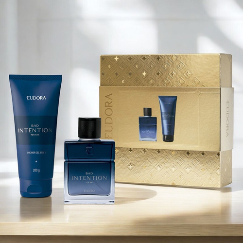 Presente Eudora Bad Intention Deo Colônia + Shower Gel 3 Em 1 - 200g Masculino