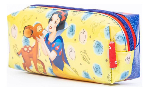 Estojo Escolar Feminino Branca De Neve Azul