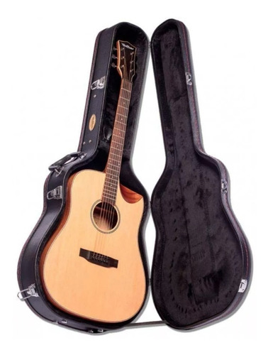 Imagem 3 de 3 de Hard Case Redburn Rb-hc41 Preto P/ Violão Folk C/ Garantia