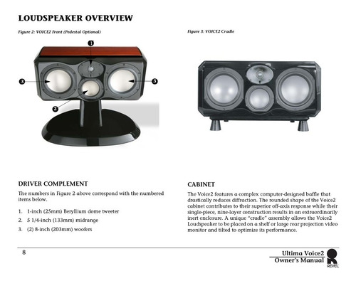 Imagen 3 de 4 de Parlante Central Marca Revel Modelo Ultima Voice 2