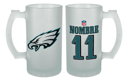 Philadelphia Eagles Tarro Personalizado Tu Nombre Nfl