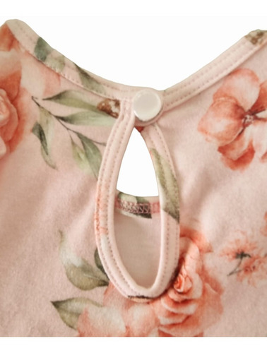 Imagen 2 de 4 de Body Bebe Estampado Flores Voladitos En Sisa