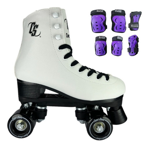 Patines Artisticos 4 Ruedas Skate En Goma Con Protecciones