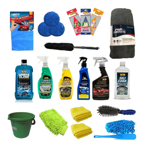 Kit Lavado Auto / Moto Premium Con 21 Productos K78