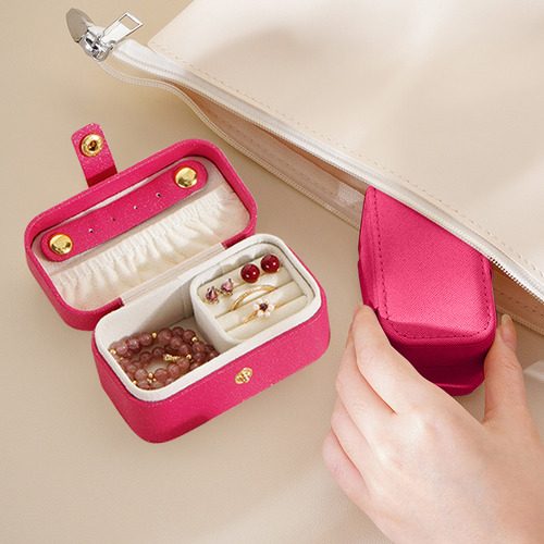 Alajero Organizador De Joyas, Joyero Mini De Viaje Cajas Rosa Chicle