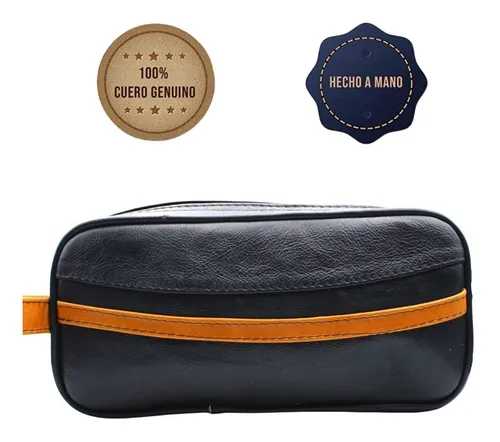 Neceser Malet n Sobaquera Hombre Piel Estuche Viaje Cuero 489