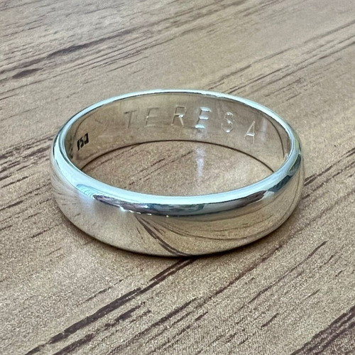 Imagen 6 de 10 de Argolla De Plata 925 Matrimonio Grabado Hombre Mujer Agalea