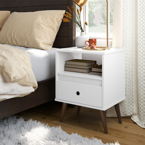 Imagem 5 de 5 de Kit Com 2 Mesas De Cabeceira Wood New - Branco