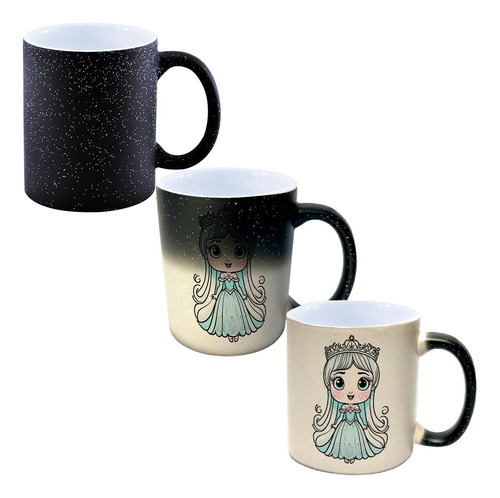 Caneca Mágica Glitter Frozen Princesa Fofinha Desenho 2