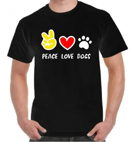 Polera   Patitas Paz Amor Amistad Perritos - Natural King