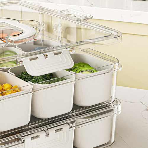 Bandeja Para Servir Dividida Con Tapa Y Asa Compatible Con
