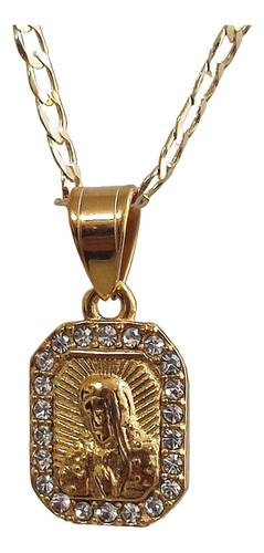 Virgen De Guadalupe Collar,medalla Cuadrada, Virgen Maria