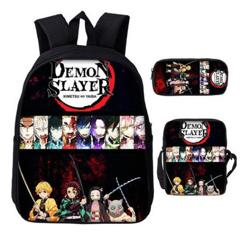 Set De Regalo De Mochila Tanjiro Demon Slayer De 3 Piezas