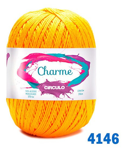 Fio Charme Círculo 150g 100% Algodão 396 Metros Linha Croche Cor Gema