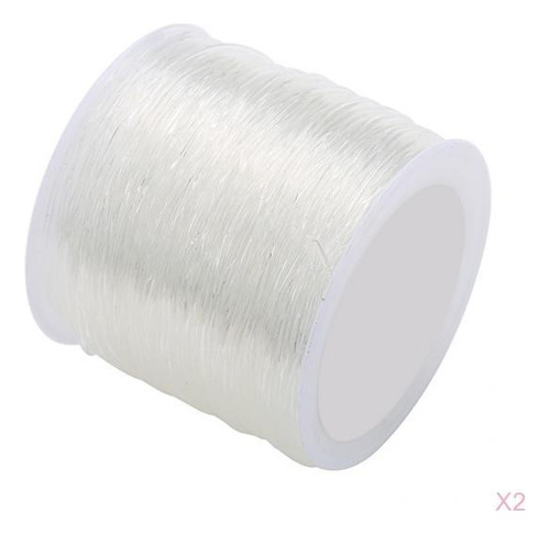 2 Rollos De 0.6 Mm 100 M Collar De Perlas Transparente,