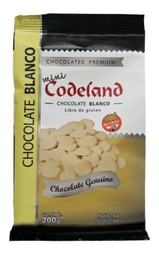 Imagen 1 de 1 de Mini Medallon De Chocolate Blanco Codeland X 200 G Sin Tacc