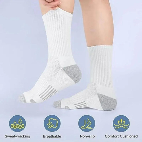 6 Pares De Calcetines Deportivos De Longitud Media Para Homb