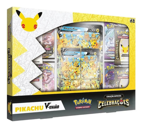  Box Pokémon Tcg - Pikachu V Union - Celebrações 25 Anos