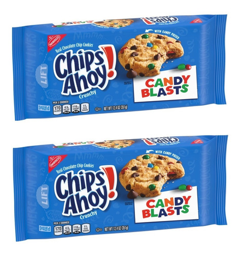 Pack 2 Galletas Chips Ahoy Candy Blasts 351g Importadas