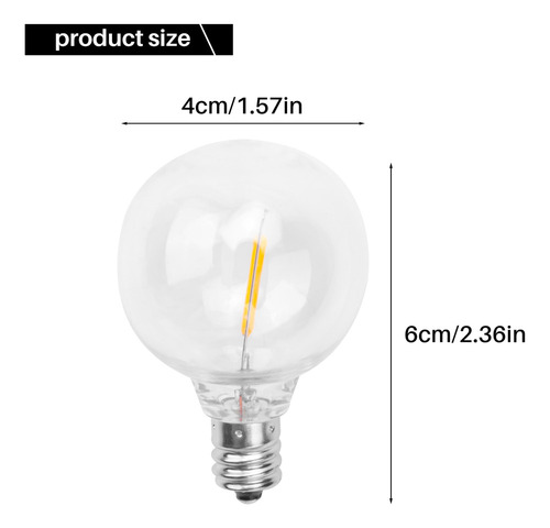 3 Bombillas Led De Repuesto G40, E12, Base De Rosca Que Se R
