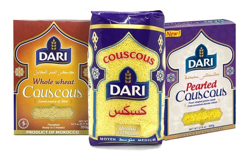 Combo 3 Variedades Cous Cous Dari Importado Marruecos Kosher