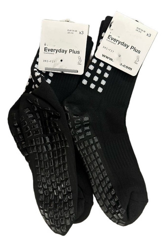 Calcetas Deportivas Antiderrapante 2 Pares Agua Negro Unitalla