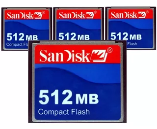 Kit 4cf Cartões Compact Flash Sandisk 512mb 15mb/s