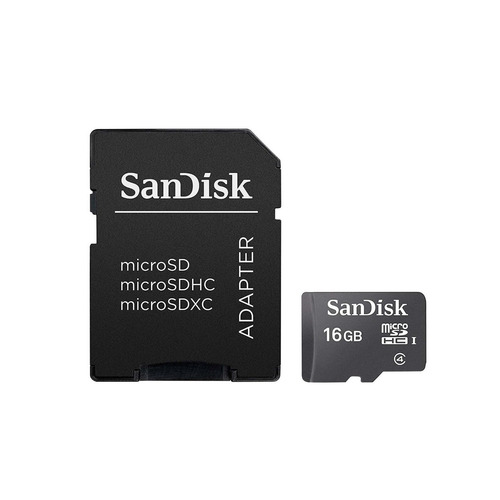 Sandisk Memoria Micro Sd Hc 16gb Clase 4 Adaptador Sd Sdsdqm