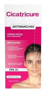 Crema Facial Cicatricure Antimanchas Triple Acción Fps 30 Momento de aplicación Día/Noche Tipo de piel Todo tipo de piel