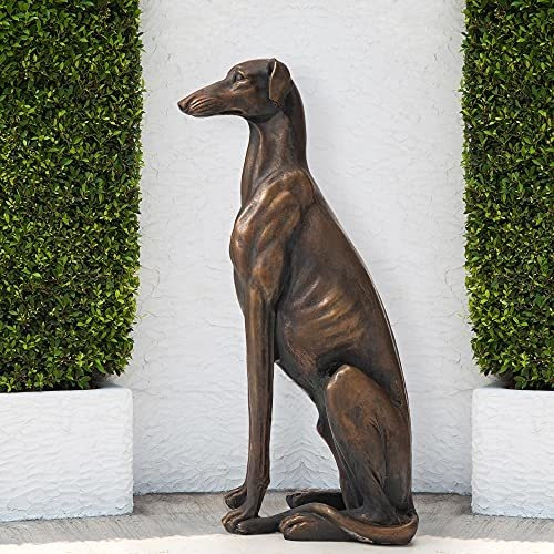 Estatuas De Jardín Para Perros Glitzhome, Escultura De Galgo