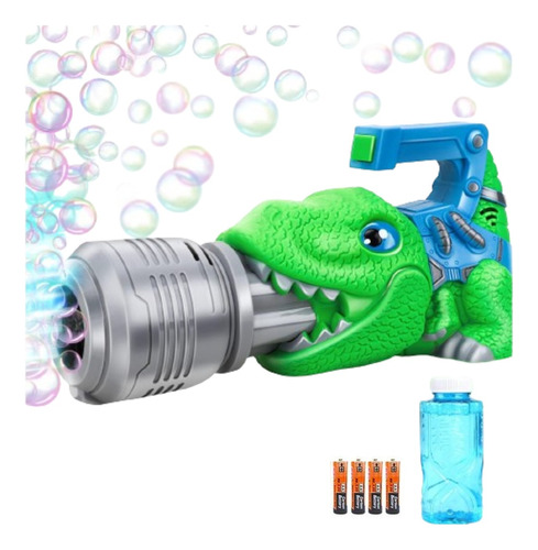 Pistola De Burbujas Dinosaurio Para Niños Con Luces Y Sonido