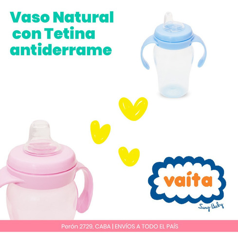 Vaso Tenina De Silicona Antiderrame Asas 6m+ Libre Bpa 250ml