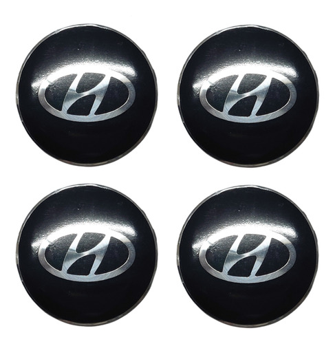 4 Emblemas Troquel Hyundaiautos Aluminio 7 Cm Para Pegar