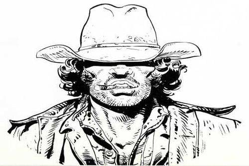 Caricatura Cowboy Del Far West - Vaquero - Lámina 45 X 30 Cm