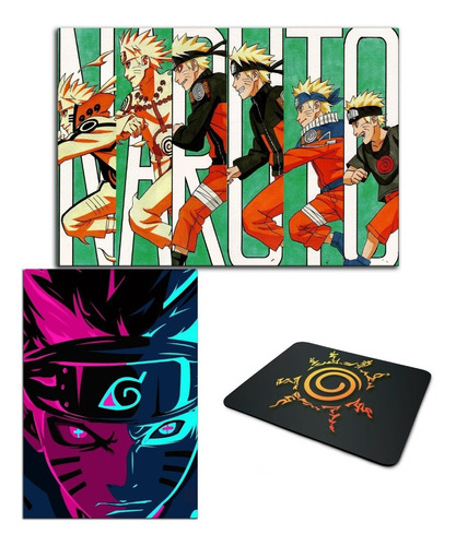 Kit Quadros Em Mdf E Mouse Pad Naruto