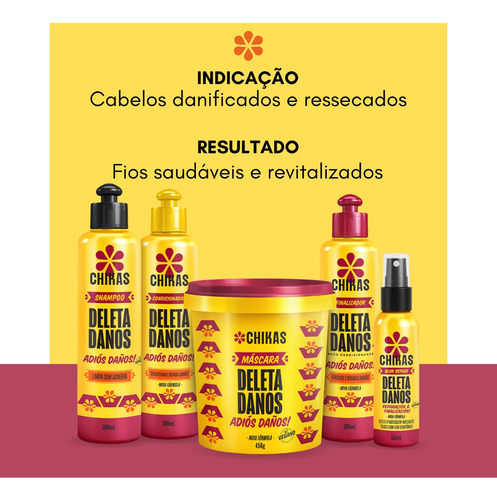 Kit Shampoo E Condicionador 300ml Deleta Danos Chikas