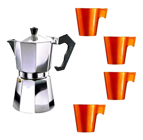 Cafetera Volturno 6p Tipo Italiana Moka 4 Jarros Flashy