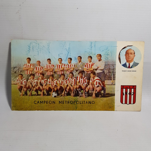 Estudiantes La Plata Futbol Tarjeta Autógrafo Orig Mag 60737