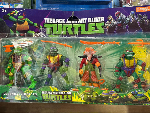 Muñecos Tortugas Ninja Blister X 4 Personajes + Accesorios