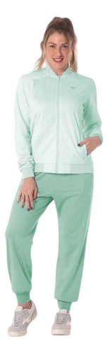 Conjunto Agasalho Mizuno Root 3 Bordô - Feminino - G Azul-mint-acqua Verde-claro Lisa M