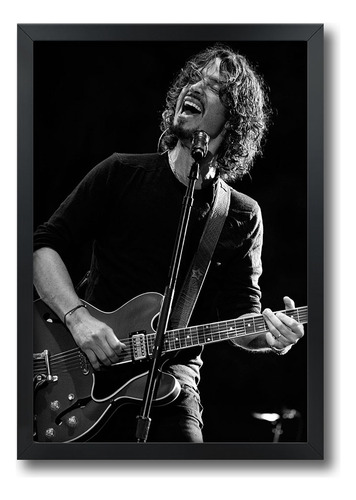 Quadro Audioslave Chris Cornel Tom Morello Com Moldura A2 C