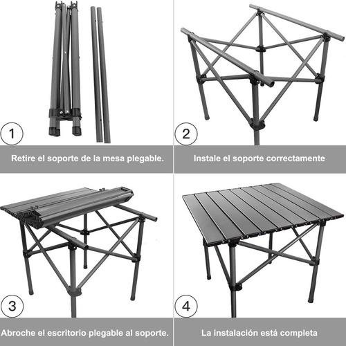 Mesa Plegable Jardin Camping Picnic Portátil Resistente 53cm