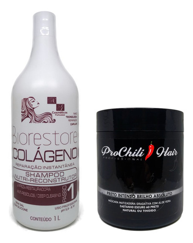 Shampoo Anti-resíduo Limpeza + Máscara Preta Loiro Grisalhos