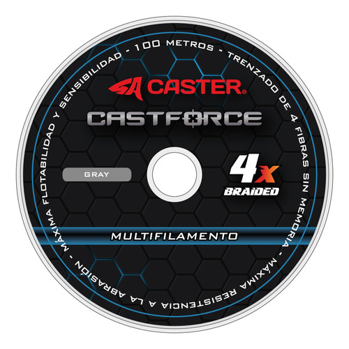 Multifilamento Caster Castforce 4x 0.35mm Rollo X 100m Pesca
